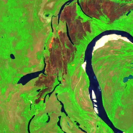 Wildfire near Luiz Alves — Sentinel-2 SWIR (fuego)