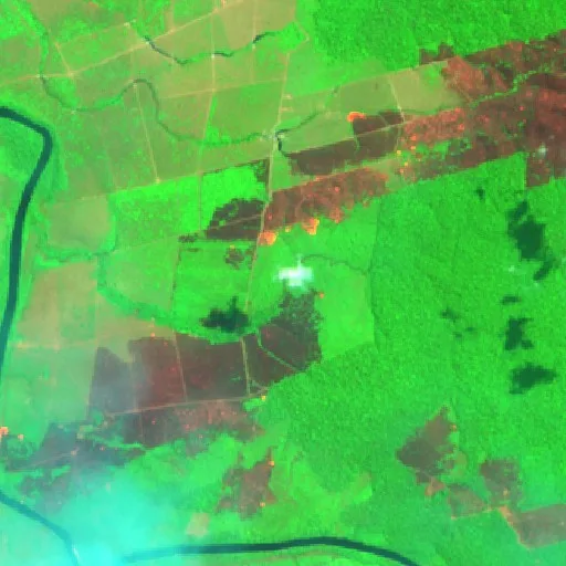 Incendio cerca de Machado — Sentinel-2 SWIR (fuego)