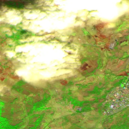 Wildfire near Macomer — Sentinel-2 SWIR (fuego)