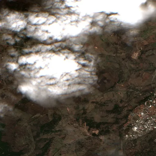 Wildfire near Macomer — Sentinel-2 true color