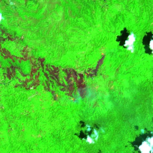 Wildfire near Mamasa — Sentinel-2 SWIR (fuego)