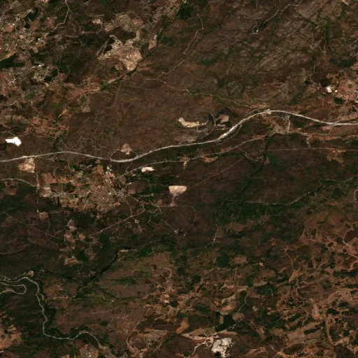 Wildfire near Mangualde — Sentinel-2 true color