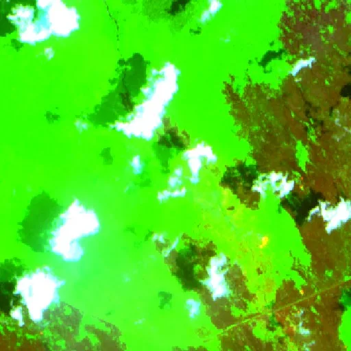 Wildfire near Manismata (Oct 17 · E) — Sentinel-2 SWIR (fuego)