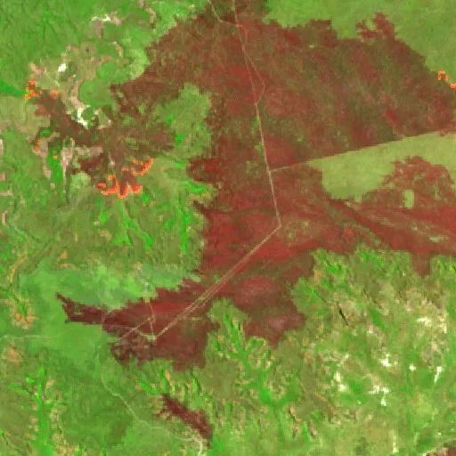 Wildfire near Manoel Emídio (Sep 11 · W) — Sentinel-2 SWIR (fuego)