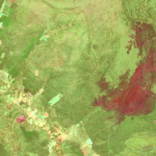 Wildfire near Mansidão — Sentinel-2 SWIR (fuego)