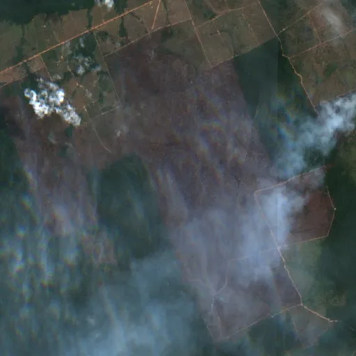 Wildfire near Maracau (Aug 23) — Sentinel-2 true color
