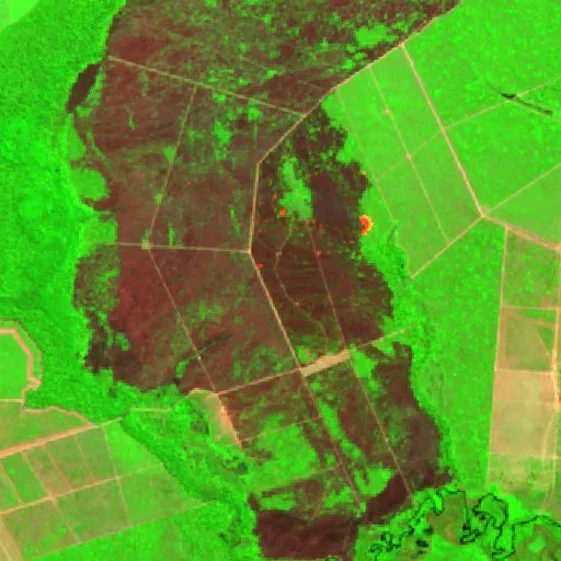 Incendio cerca de Marcelândia — Sentinel-2 SWIR (fuego)