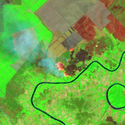 Incendio cerca de Margasarihilir — Sentinel-2 SWIR (fuego)