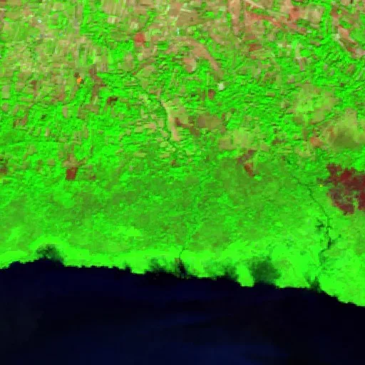 Wildfire near Mataguži (Sep 22 · W) — Sentinel-2 SWIR (fuego)