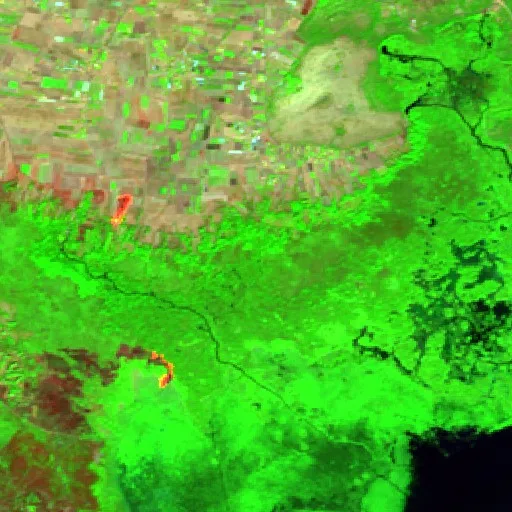 Incendio cerca de Mataguži (22 sep · E) — Sentinel-2 SWIR (fuego)