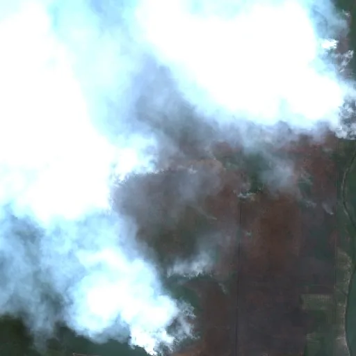 Wildfire near Matangai (Oct 1 · E) — Sentinel-2 true color