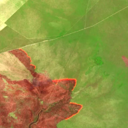 Wildfire near Mateiros (Sep 17 · E) — Sentinel-2 SWIR (fuego)