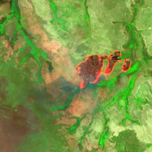 Wildfire near Mateiros (Aug 31 · NW) — Sentinel-2 SWIR (fuego)