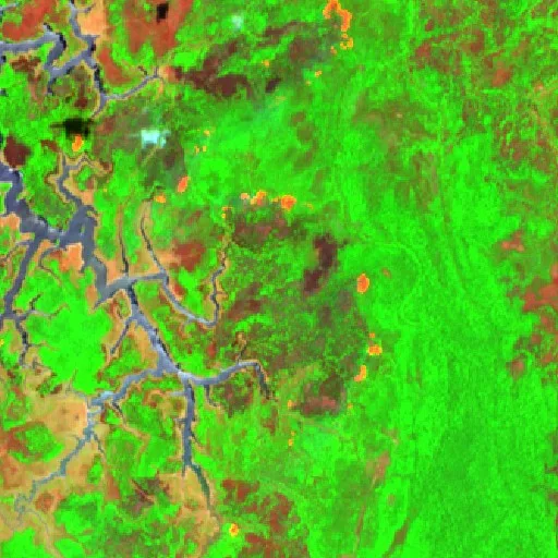 Incendio cerca de Maués (7 oct) — Sentinel-2 SWIR (fuego)