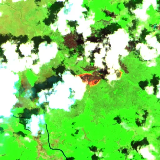 Incendio cerca de Mazagão — Sentinel-2 SWIR (fuego)