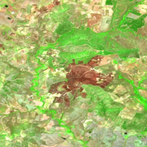 Wildfire near Mazzarino — Sentinel-2 SWIR (fuego)