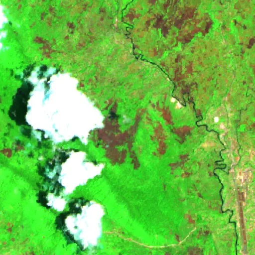 Wildfire near Mendi — Sentinel-2 SWIR (fuego)