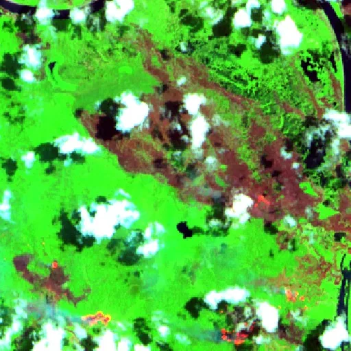 Wildfire near Merauke (Sep 28 · NE) — Sentinel-2 SWIR (fuego)