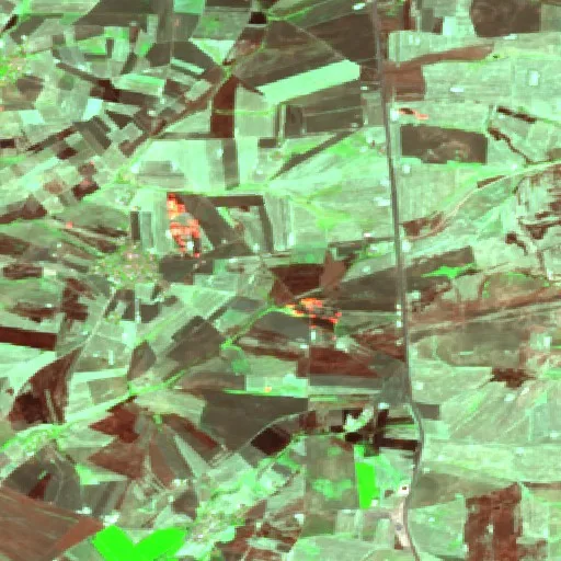 Wildfire near Mermer — Sentinel-2 SWIR (fuego)