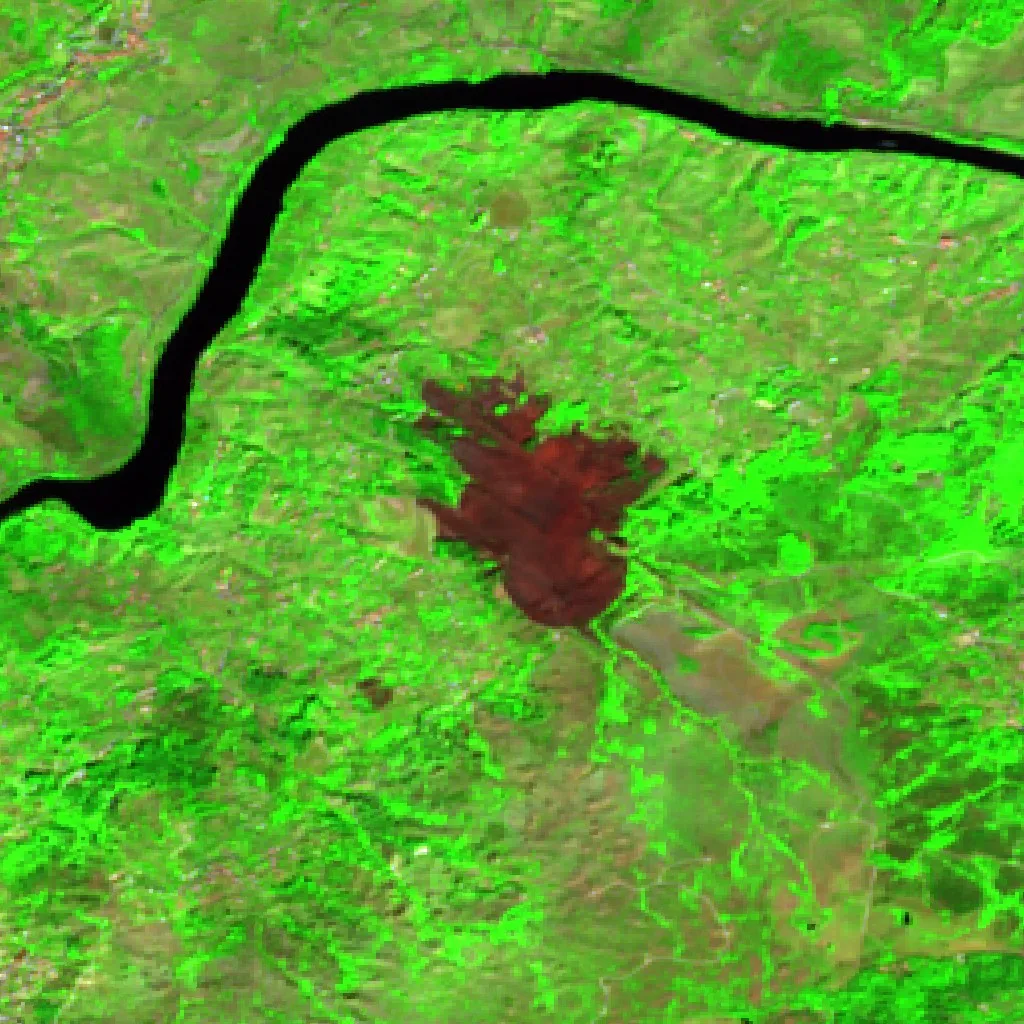 Incendio cerca de Mesão Frio — Sentinel-2 SWIR (fuego)
