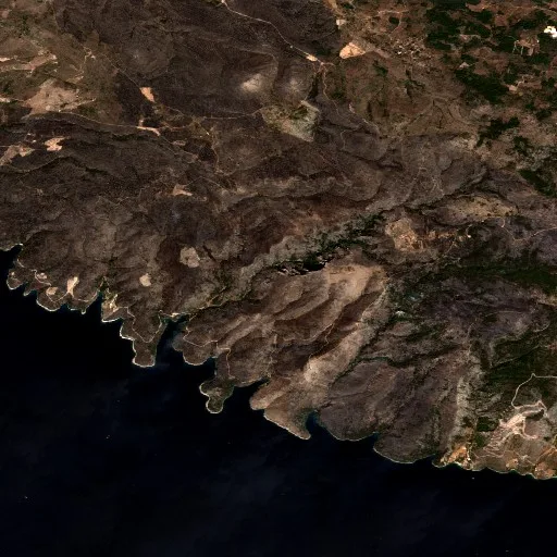 Incendio cerca de Milna — Sentinel-2 true color