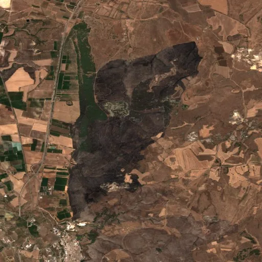 Wildfire near Minervino Murge (Aug 10 #2) — Sentinel-2 true color