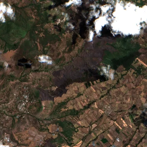 Wildfire near Mira — Sentinel-2 true color