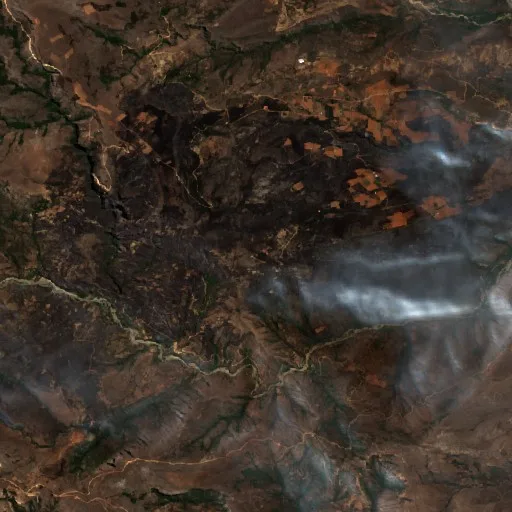 Incendio cerca de Mizque — Sentinel-2 true color