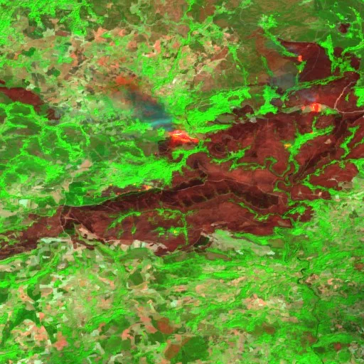 Incendio cerca de Moimenta e Montouto — Sentinel-2 SWIR (fuego)