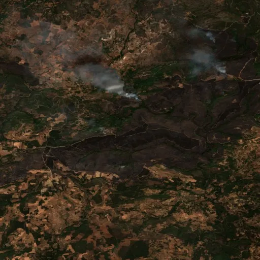 Incendio cerca de Moimenta e Montouto — Sentinel-2 true color