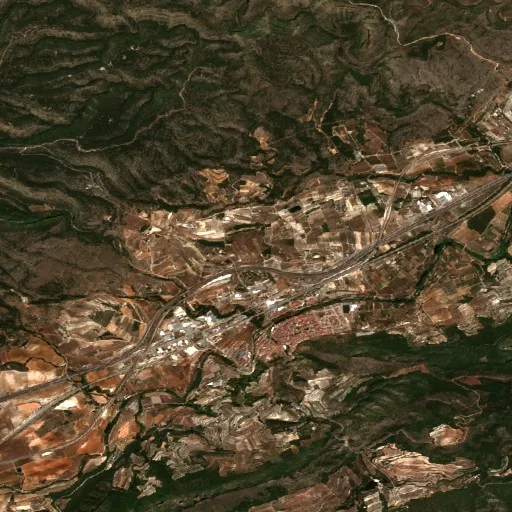 Wildfire near Moixent / Mogente — Sentinel-2 true color