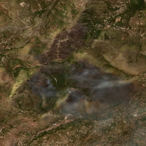 Wildfire near Monreale (Jul 22 #2) — Sentinel-2 true color
