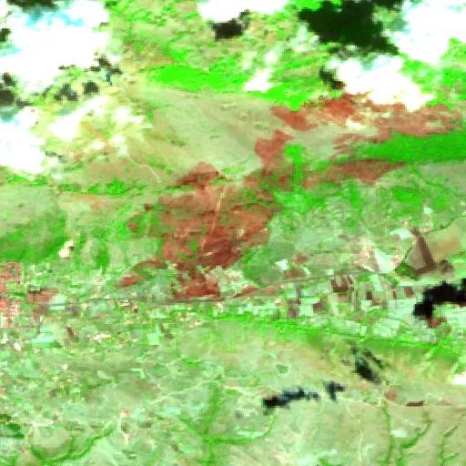 Wildfire near Monte Sant'Angelo — Sentinel-2 SWIR (fuego)