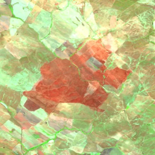 Wildfire near Montemolín (ES) — Sentinel-2 SWIR (fuego)