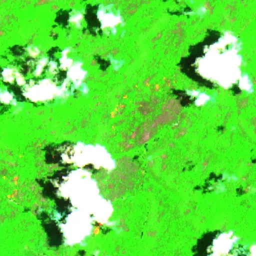 Wildfire near Morais Almeida (Oct 7) — Sentinel-2 SWIR (fuego)