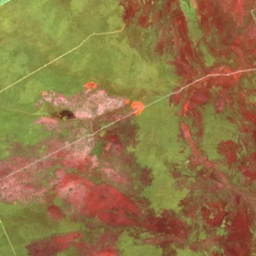 Wildfire near Morpará (Oct 2) — Sentinel-2 SWIR (fuego)