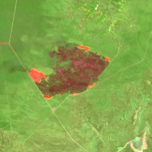 Incendio cerca de Morro Cabeça no Tempo (21 sep) — Sentinel-2 SWIR (fuego)