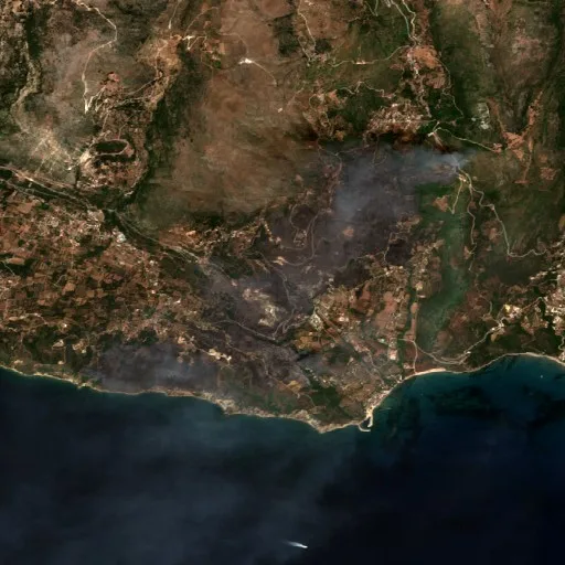 Incendio cerca de Elios-Proni — Sentinel-2 true color