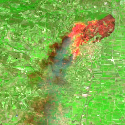 Incendio cerca de Mykines — Sentinel-2 SWIR (fuego)