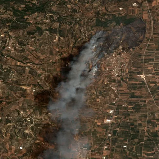 Incendio cerca de Mykines — Sentinel-2 true color