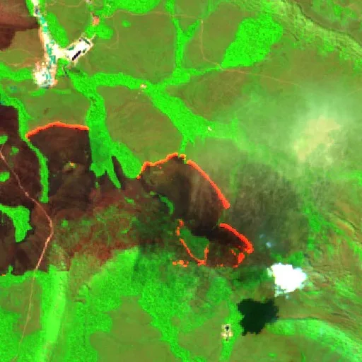 Wildfire near Municipio Baures (Aug 31) — Sentinel-2 SWIR (fuego)