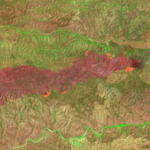 Wildfire near Ensenada (Aug 3) — Sentinel-2 SWIR (fuego)