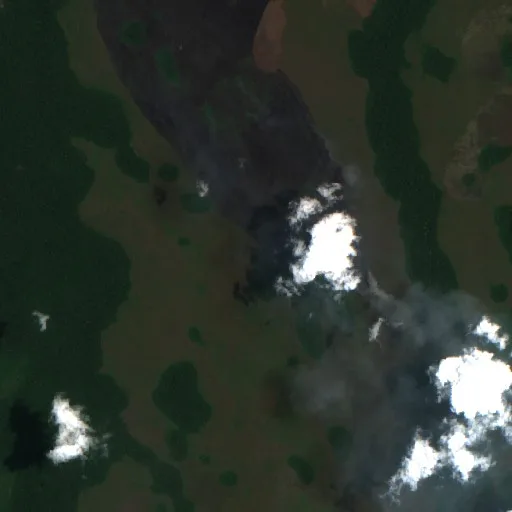 Incendio cerca de Municipio Exaltación (14 oct) — Sentinel-2 true color