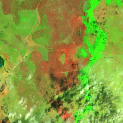Wildfire near Municipio Exaltación (Aug 28) — Sentinel-2 SWIR (fuego)