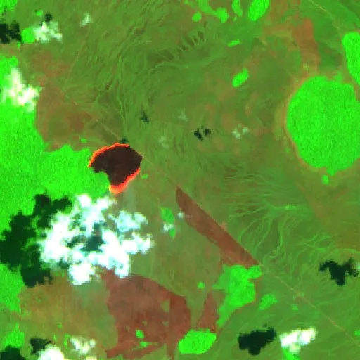 Incendio cerca de Municipio Puerto Siles (19 oct) — Sentinel-2 SWIR (fuego)
