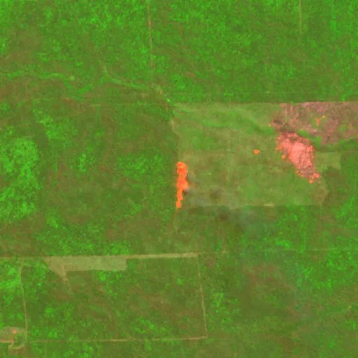 Incendio cerca de Municipio San Rafael (26 ago) — Sentinel-2 SWIR