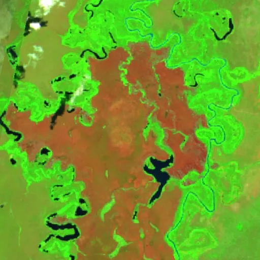 Wildfire near Municipio San Ramón (Aug 28) — Sentinel-2 SWIR (fuego)