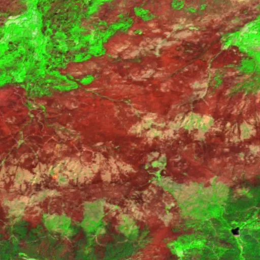 Wildfire near Navaluenga (Jul 22 · W) — Sentinel-2 SWIR (fuego)