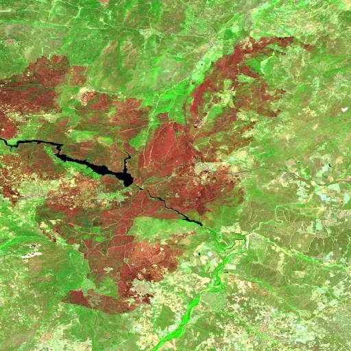 Wildfire near Navas del Rey — Sentinel-2 SWIR (fuego)