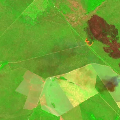 Wildfire near Nazaré — Sentinel-2 SWIR (fuego)